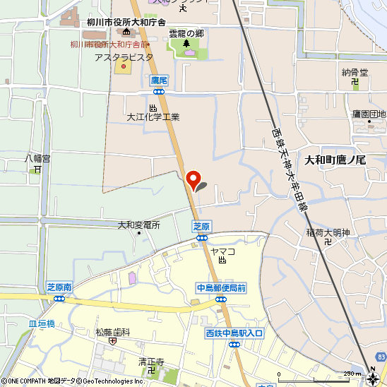 ブリヂストン柳川タイヤセンター付近の地図